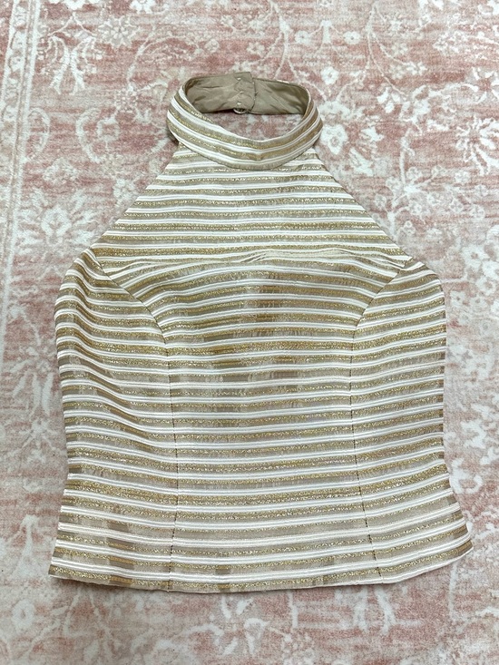 Cache Tops - Vintage ✨ Caché Metallic Striped Halter Top - Y2K